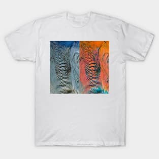 Abstract tideway faces in blue red Diptych T-Shirt